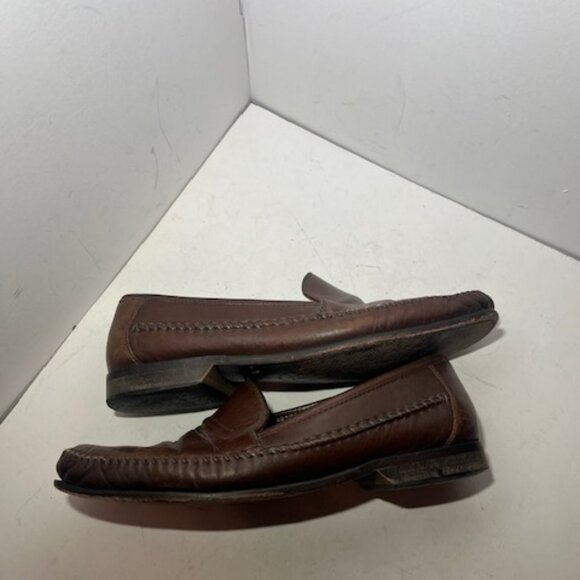 Men\'s Calzoleria Toscana Brown Leather Almond‎ Toe Loafers Size 12D main image 5